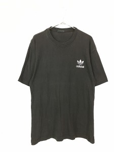 古着 90s adidas トレフォイル ワンポイント 刺しゅう Tシャツ XL 古着