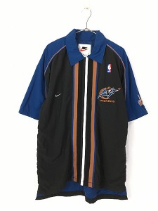 古着 90s NIKE NBA Washinton Wizards ウィザーズ 半袖 ナイロン ゲーム シャツ M 古着