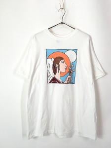 古着 90s USA製 女神 スクエア アート Tシャツ XL 古着