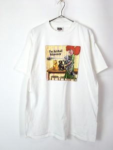 古着 90s 猫 ねこ 「The Hairball Maneuver」 毛玉 ポップ アート Tシャツ XL 古着