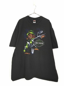 古着 HARLEY DAVIDSON ダーク グラフィック Tシャツ XXXL 古着