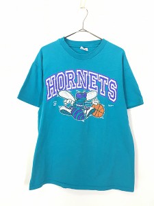 古着 90s USA製 NBA Charlotte Hornets ホーネッツ Tシャツ L 古着