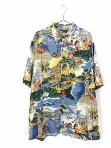 「Deadstock」 古着 80s Hawaii製 Reyn spooner ハワイ レーヨン アロハ ハワイアン シャツ XL 古着