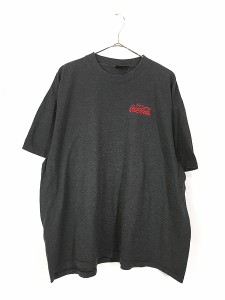 古着 90s USA製 Coca Cola コーラ 刺しゅう ボーダー ドリンク 企業 Tシャツ XL位 古着