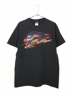 古着 00s USA製 HARLEY DAVIDSON ピエロ 道化師 ファイヤー Tシャツ M 古着