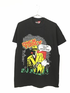 古着 80s USA製 Disney Dick TRACY オールド ムービー コミック Tシャツ L 古着