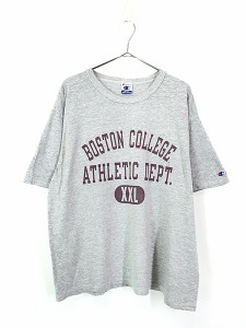 古着 90s Champion 「BOSTON COLLEGE」 3段 カレッジ Tシャツ XL位 古着