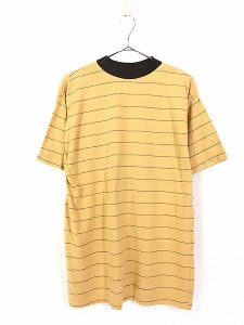 古着 70s STANFIELD'S ボーダー モックネック Tシャツ XL 古着