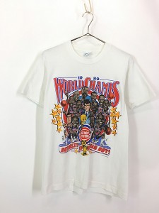 古着 80s USA製 NBA Detroit Pistons ピストンズ チャンピオン 記念 Tシャツ M 古着