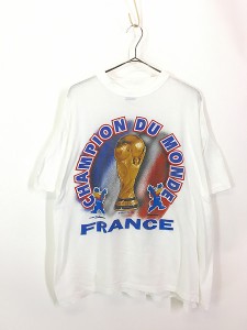 古着 90s France 98 FIFA サッカー ワールドカップ オフィシャル Tシャツ XL 古着