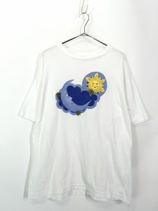 古着 90s Sun & Moon 太陽 月 アート Tシャツ L 古着