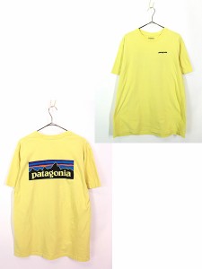 古着 17s Patagonia フィッツロイ プリント Tシャツ 黄 L 古着