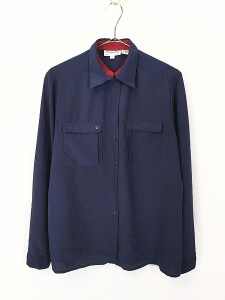 レディース 古着 80s Christian Dior シンプル 無地 レイヤード風 シャツ L 古着