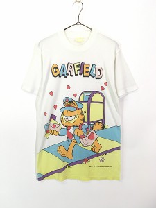 レディース 古着 80s Garfield ガーフィールド 郵便屋さん キャラクター Tシャツ ワンピース ミニ丈 M位 古着