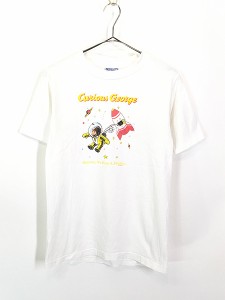 レディース 古着 90s USA製 Curious George おさるのジョージ 宇宙飛行士 キャラクター Tシャツ S 古着