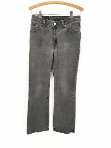 レディース 古着 90s USA製 Levi's 517 ブラック デニム ブーツカット パンツ ジーンズ W29 L28 古着