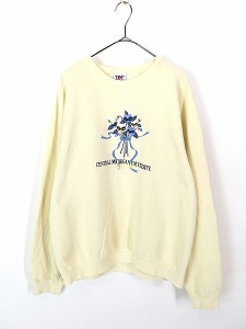 レディース 古着 90s USA製 「CENTRAL MICHIGAN UNIVERSITY」 花束 刺しゅう カレッジ スウェット トレーナー S 古着