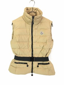 レディース 古着 Italy製 MONCLER ワンポイント ロゴ ワッペン ベルト付き ダウン ベスト M位 古着