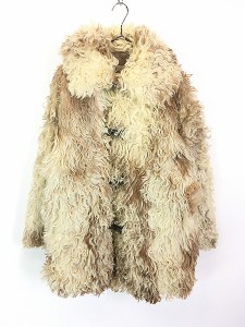 レディース 古着 70s holzman furs フック ボタン 毛皮 カール ヘアー リアル ファー コート M位 古着