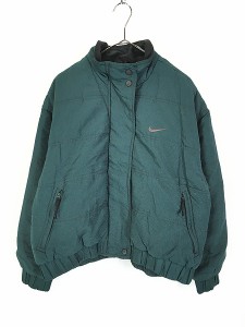 レディース 古着 90s NIKE スウォッシュ ワンポイント 刺しゅう パデット ナイロン ジャケット L 古着