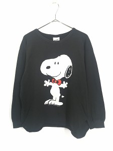 レディース 古着 90s SNOOPY スヌーピー BIG プリント キャラクター 長袖 Tシャツ ロンT L位 古着