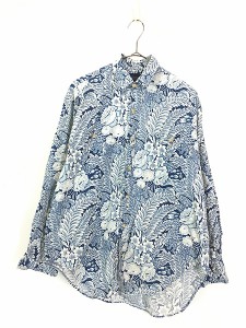 レディース 古着 90s Ralph Lauren 花 フラワー ボタニカル 総柄 コットン シャツ M 古着