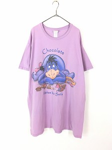 レディース 古着 Disney くまのプーさん イーヨー チョコレート スマイル Tシャツ ワンピース ひざ丈 XL位 古着