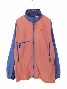 レディース 古着 90s NIKE ACG ロゴ ワンポイント バイカラー 3ポケット ナイロン ジャケット L 古着