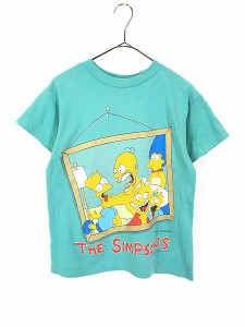 レディース 古着 90s USA製 The Simpsons シンプソンズ ファミリー ピクチャー キャラクター Tシャツ M位 古着