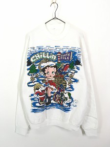 レディース 古着 90s BETTY BOOP ベティー ブープ サンタ コスチューム スウェット トレーナー L 古着