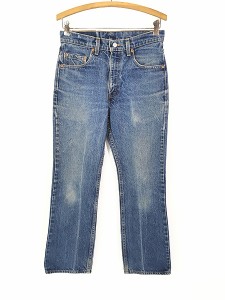 レディース 古着 90s USA製 Levi's 517 濃紺 デニム ブーツカット パンツ ジーンズ W29 L23 古着