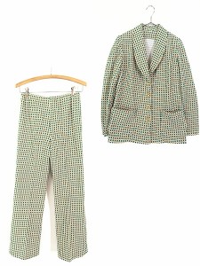 レディース 古着 80s ギンガム チェック 凸凹 ドビー織り ショールカラー ジャケット×パンツ セットアップ M位 古着