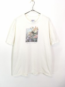 レディース 古着 90s USA製 フラワー フェアリーズ 花の妖精たち 「スイートピーの妖精」 アート Tシャツ XL 古着