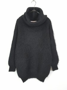 レディース 古着 90s Sweater House 無地 ソリッド オフタートルネック ブラック モヘア ニット セーター M位 古着