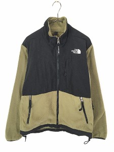 レディース 古着 90s TNF The North Face カーキ×黒 POLARTEC デナリ フリース ジャケット S 古着