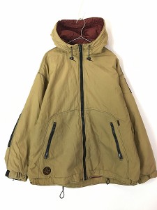 古着 90s Columbia 「CONVERT」 ベロア パッチ ナイロン パデット ジャケット L 古着