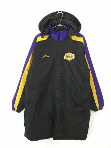 古着 90s NBA NBA Los Angeles Lakers レイカーズ 2way ナイロン ジャケット ベンチ コート M位 古着