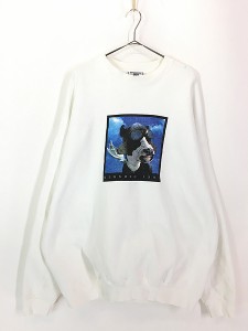 古着 90s USA製 Aeroshell 犬 フライト 企業 アニマル アート スウェット トレーナー XXL 古着