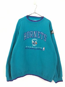 古着 NBA Charlotte Hornets ホーネッツ ヘビー スウェット トレーナー XL 古着