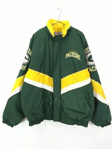 古着 90s NFL Green Bay Packers パッカーズ パデット ナイロン ジャケット XL 古着