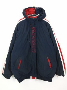 古着 90s MLB Cleveland Indians インディアンズ 2way パデット ナイロン ジャケット パーカー XXL 古着