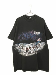 古着 90s USA製 ハスキー 雪山 犬ぞり Tシャツ XL 古着