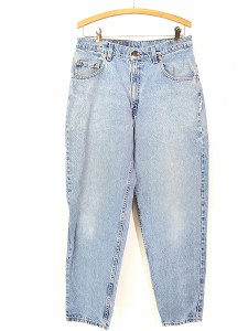 古着 90s USA製 Levi's 560 ブルー デニム バギー パンツ ジーンズ 強テーパード W33 L31