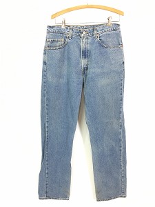 古着 90s Levi's 505 ブルー デニム パンツ ジーンズ スリム W33 L32