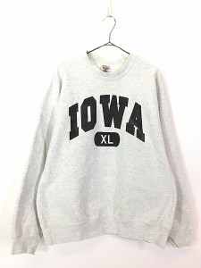 古着 90s USA製 「IOWA」 2段 アーチ ヘビー スウェット トレーナー XL