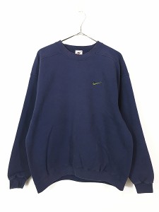 古着 90s USA製 NIKE スウォッシュ 刺しゅう スウェット トレーナー M 古着