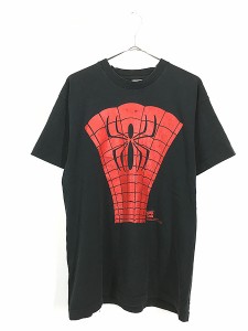 古着 90s USA製 MARVEL SPIDER MAN スパイダーマン スーツ アメコミ Tシャツ L 古着