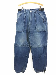 古着 90s NORTHERN DENIM 2way 濃紺 デニム パラシュート パンツ & ショーツ M