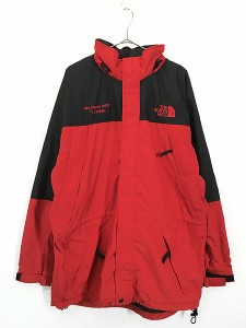 古着 90s TNF The North Face 2way シェル ジャケット パーカー 赤×黒 L 古着