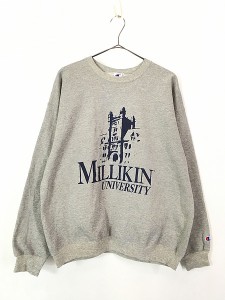 古着 90s Champion 「MILLIKIN」 カレッジ スウェット トレーナー L 古着